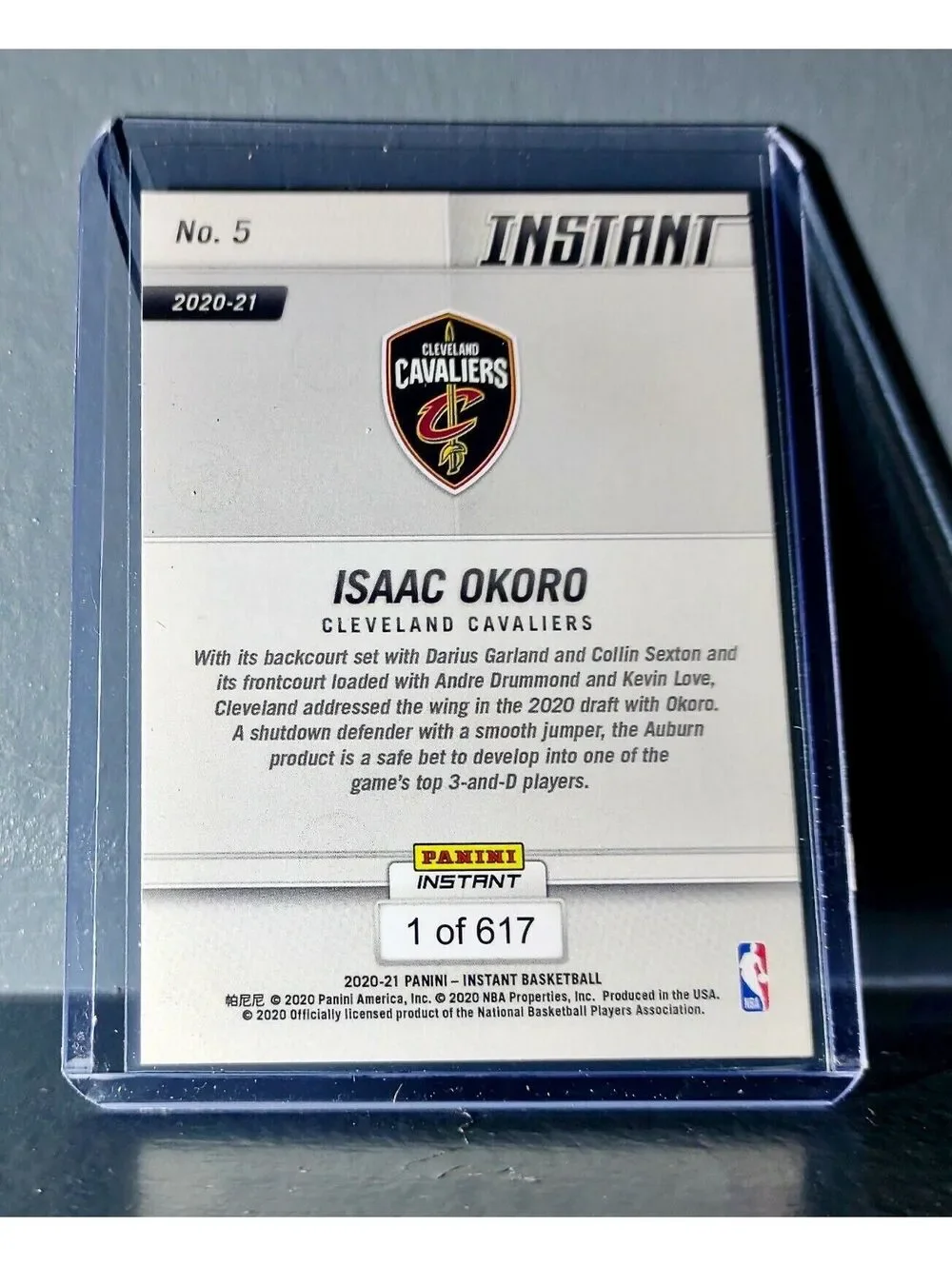 Isaac Okoro 2020-21 Panini NBA Tip-Off #5 Basketball Rookie Card 1 of 617